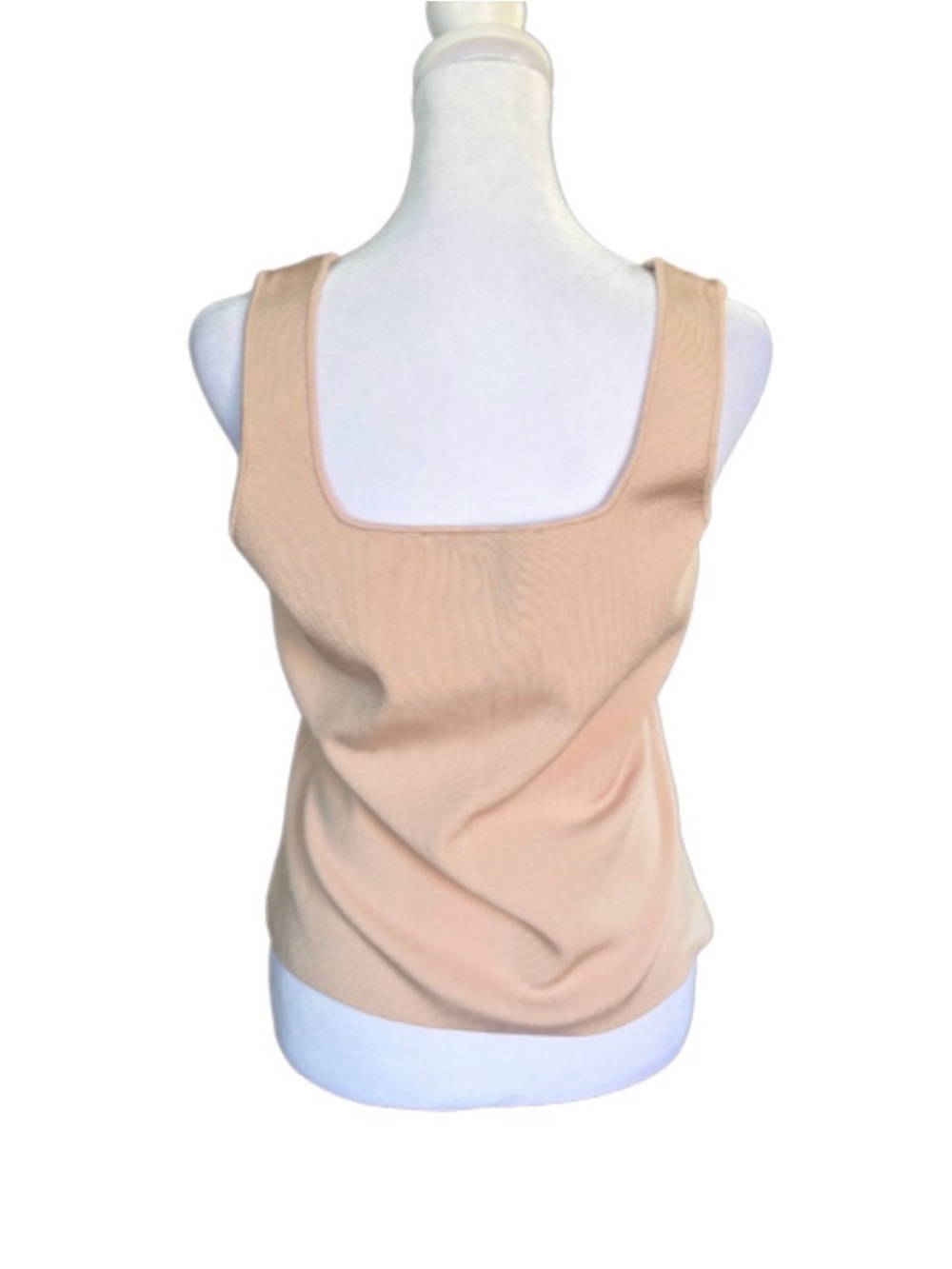 White House Black Market Pale Blush Pink Square Neck Tank Top - Picture 2 of 4